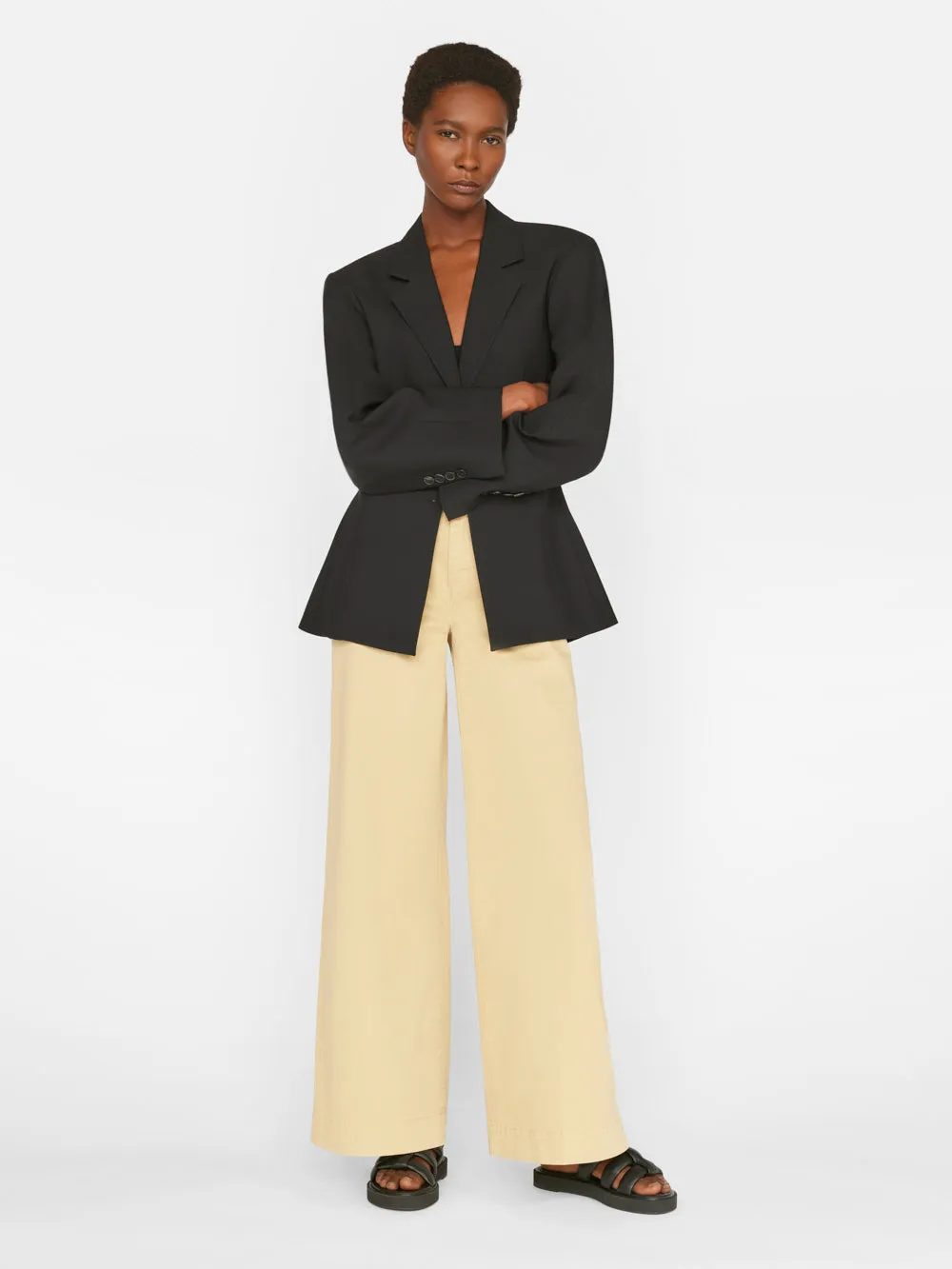Wide Leg Tomboy Trouser -- Washed Tan