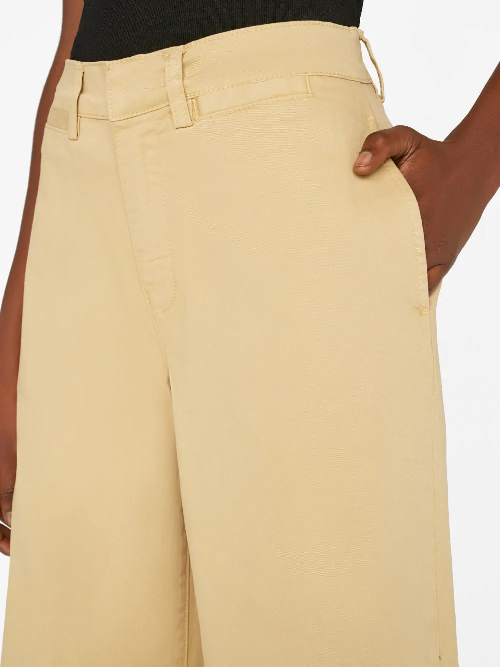 Wide Leg Tomboy Trouser -- Washed Tan
