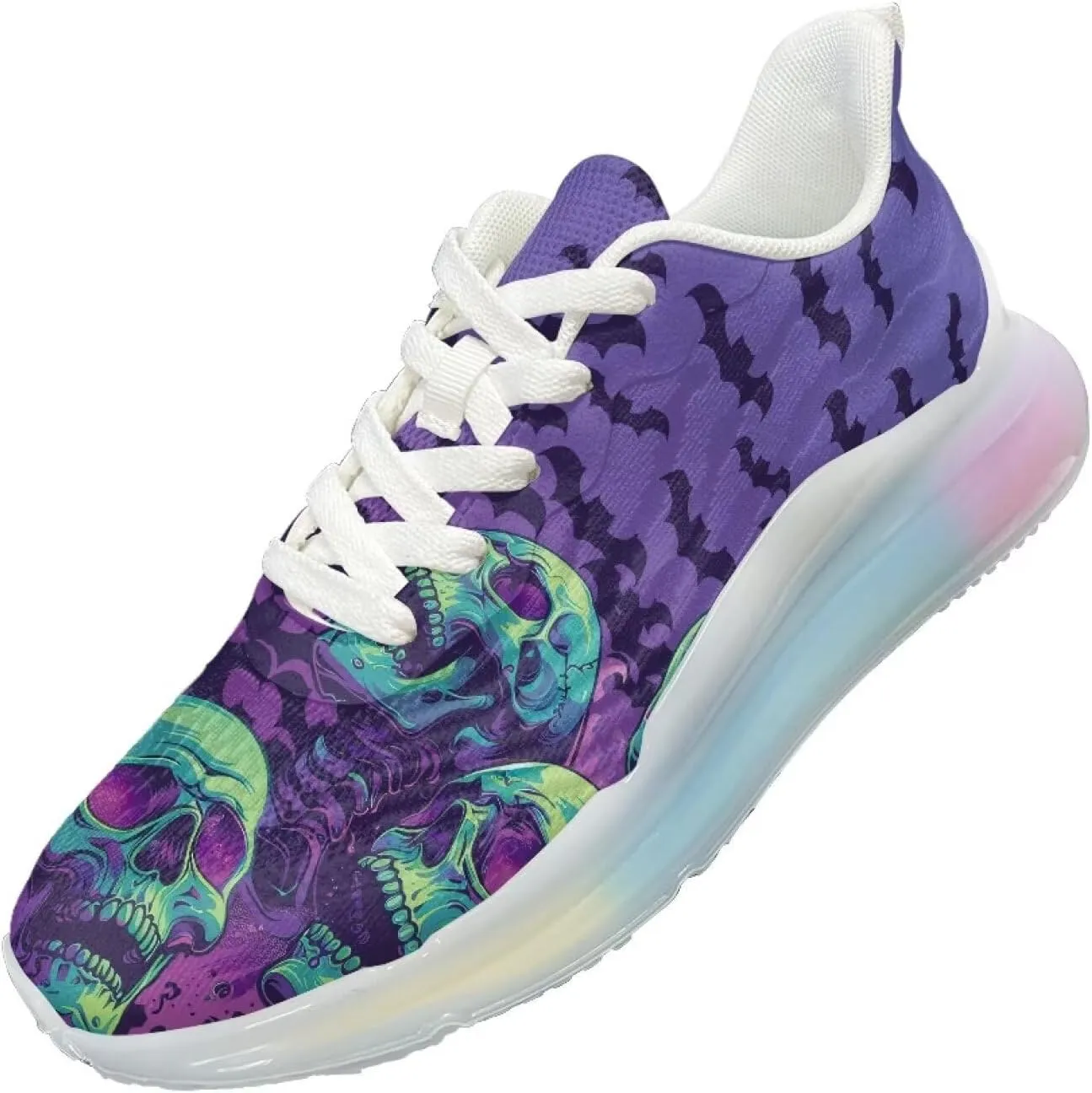 Women Skeleton Skull Air Cushion Shoes Sport Running Shoes Non Slip Breathable Outdoor Tennis Fitness Sneaker US6-11
