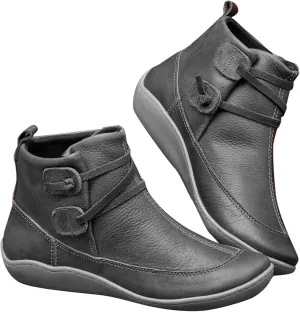 Women's Ankle Boots & Booties Slip On Booties for Women Steel Toe Boots for Women Barefoot Boot Solid Color Comfy Casual Cut Out Chunky Stacked Heel Slip on