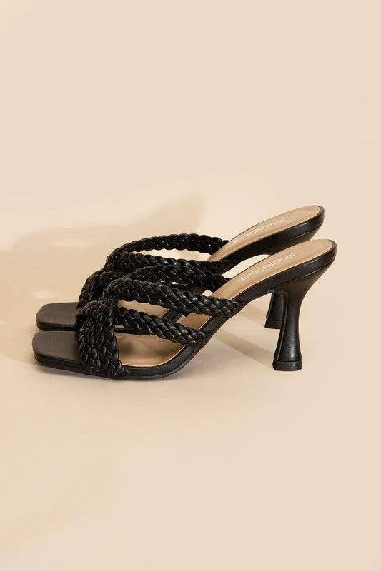 Womens Shoes Style No. Kellan-S Double Cross Braided Heels