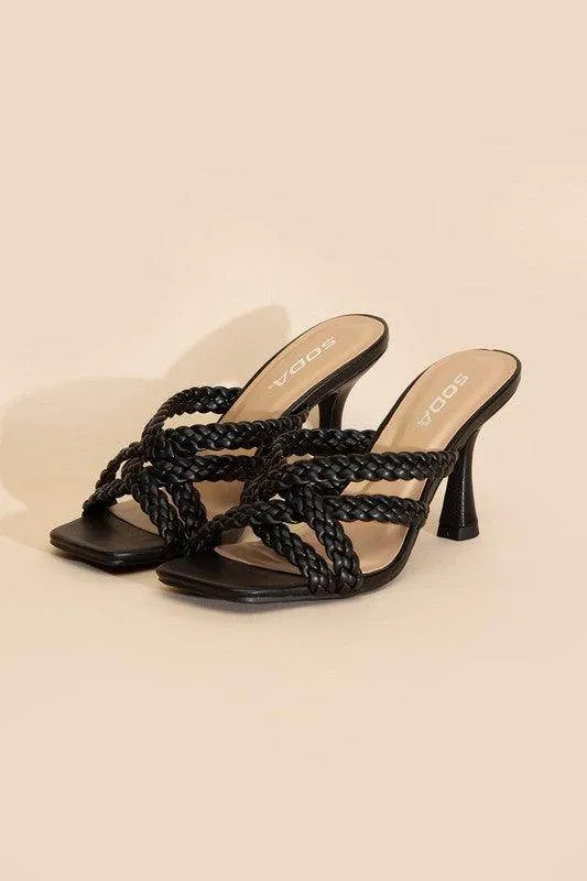 Womens Shoes Style No. Kellan-S Double Cross Braided Heels