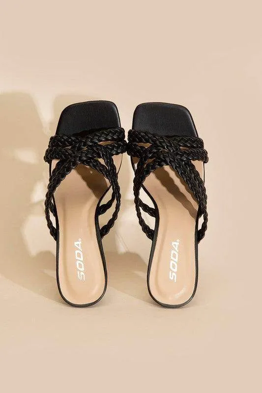 Womens Shoes Style No. Kellan-S Double Cross Braided Heels