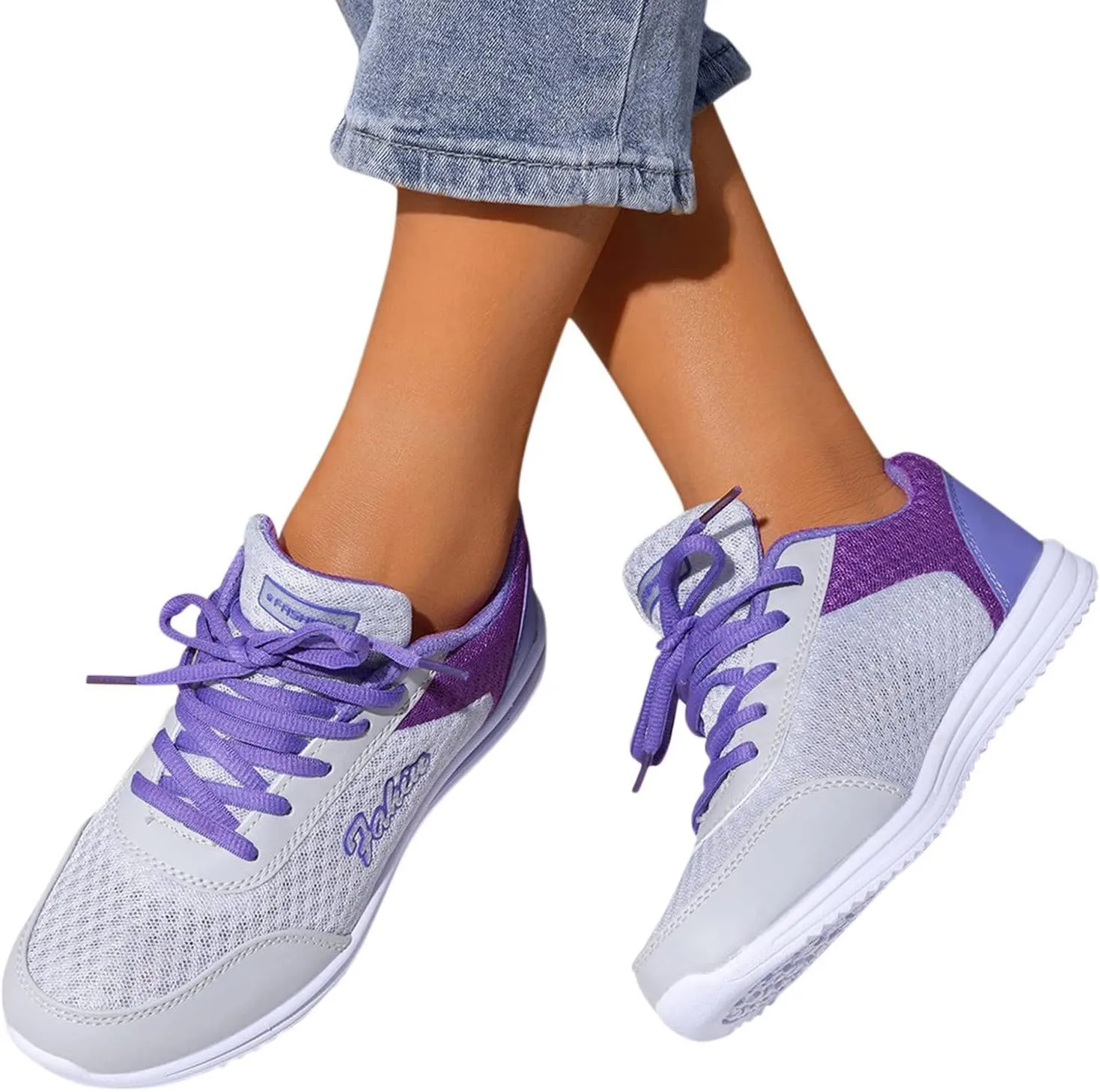 Womens Walking Shoes Lace Up Lightweight Memory Foam Cheer Tennis Shoes Men Slip On Slip On Shoes Casual Slip On Sneakers Waterproof Tennis Shoe Trainers Shoe