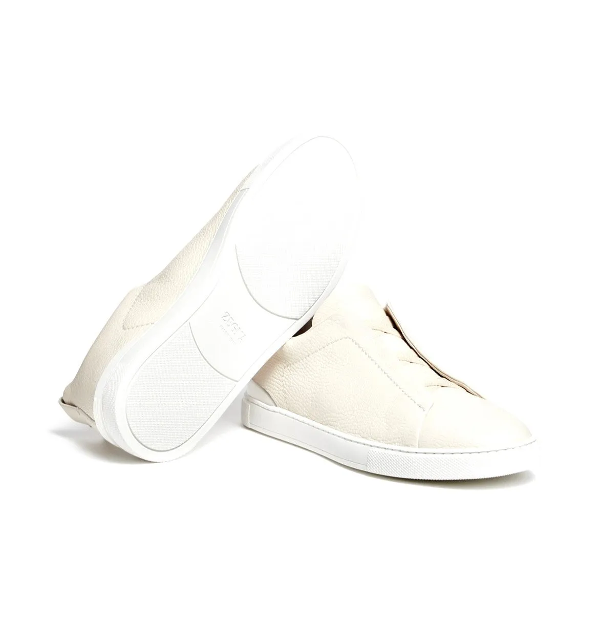 Zegna White Triple Stitch Sneaker